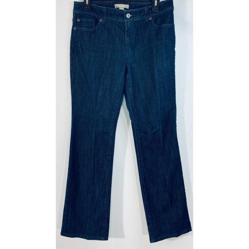 Chico's‎ Womens Regular Size 5 Embellished Rhinestone Embroidered Stretch Jeans